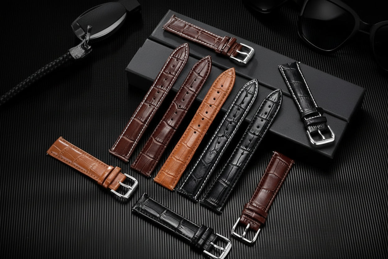 Calfskin Leather Watch Strap 18mm 20mm 22mm 24mm Watchband For Women Men Watch Accessories Solid Buckle Black Brown The Watch Sphere