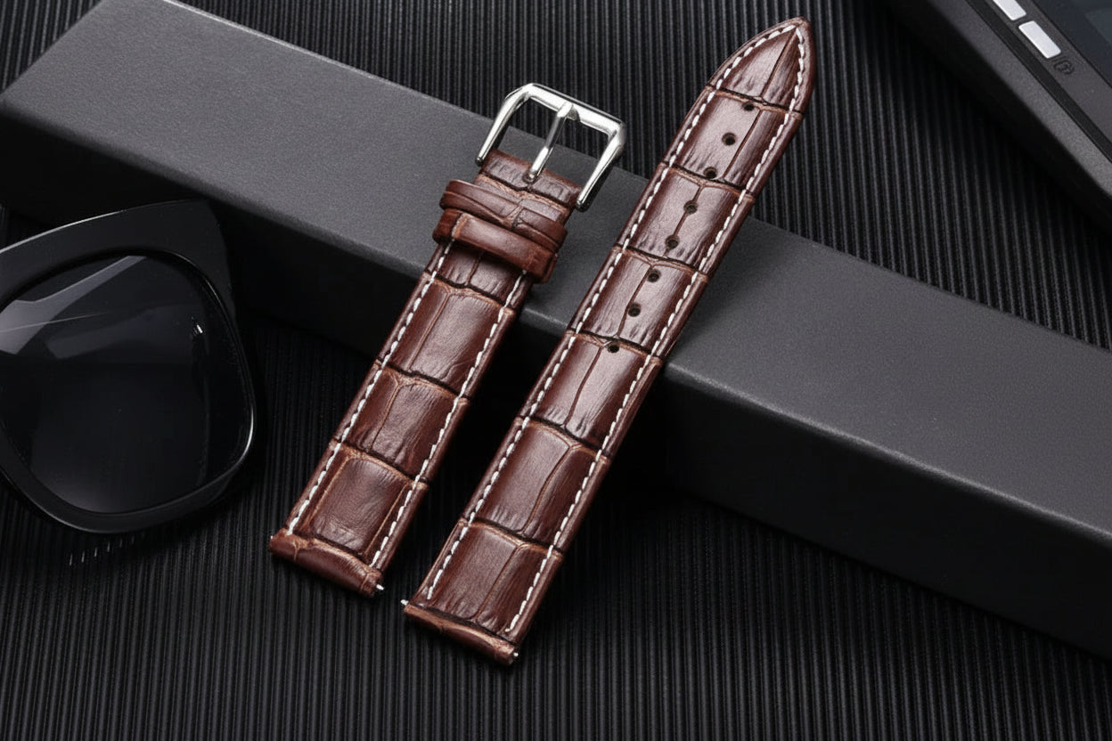 Calfskin Leather Watch Strap 18mm 20mm 22mm 24mm Watchband For Women Men Watch Accessories Solid Buckle Black Brown The Watch Sphere