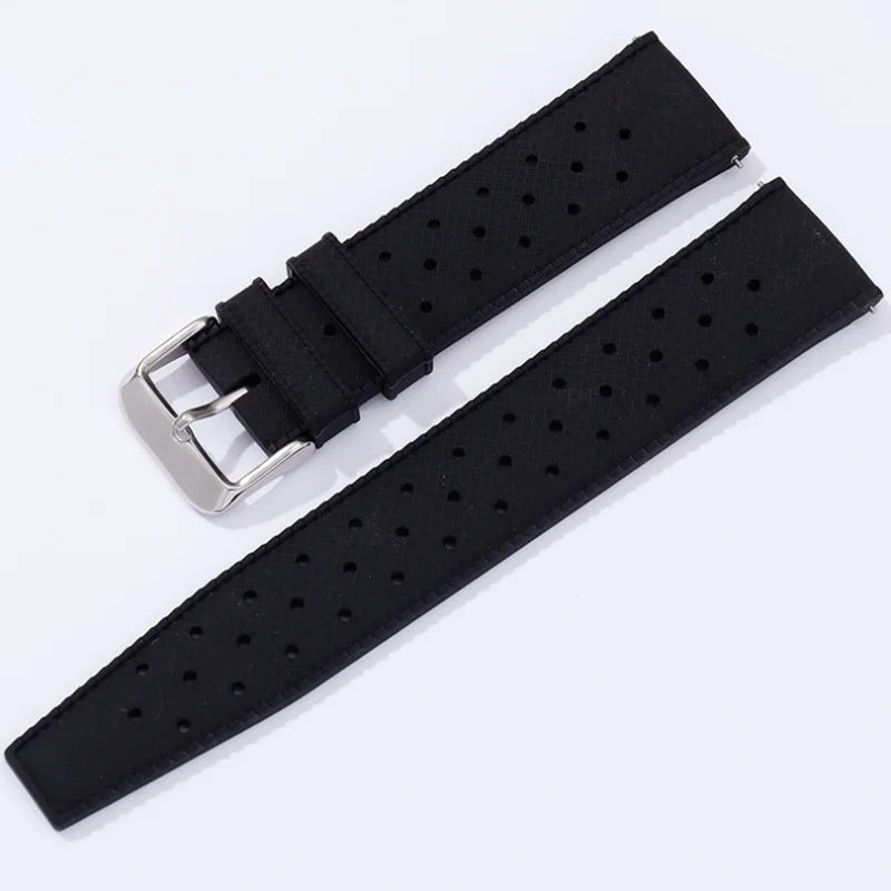 CLASSIC TROPICAL STYLE FKM Watch Strap for Oris Seiko Citizen Tropic Watchbands WristBand Bracelets Replaement 18mm 20mm 22mm The Watch Sphere